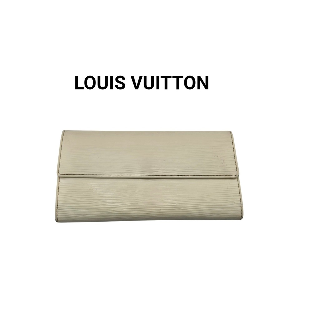 Louis Vuitton Sarah Wallet Ivory Epi Leather Long Flap Wallet M6516J